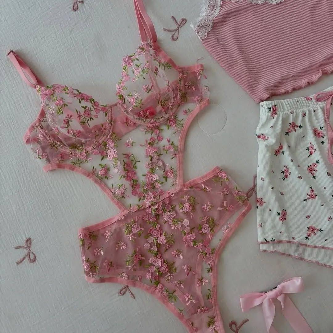 Jardin Rosé Bodysuit ( 1 Pcs)